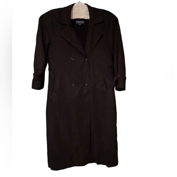 London Fog Limited Addition Black Trench Coat Removable Shell Size 14 R - Picture 1 of 8